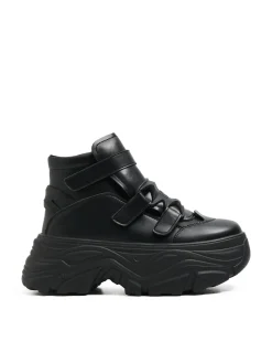 Czarne botki na rzepy