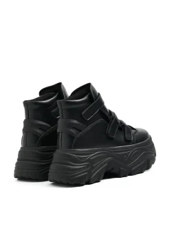 Czarne botki na rzepy