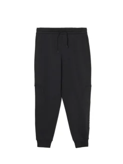 Czarne dresowe joggery z nadrukiem na nogawce