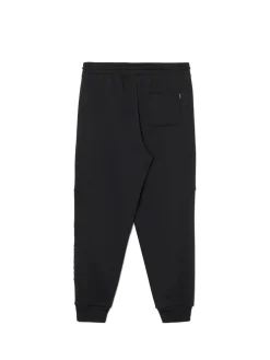 Czarne dresowe joggery z nadrukiem na nogawce