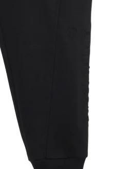 Czarne dresowe joggery z nadrukiem na nogawce