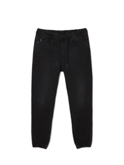 Czarne jeansowe joggery