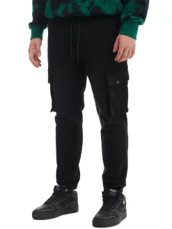 Czarne jeansowe joggery cargo
