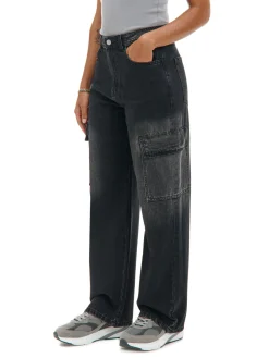 Czarne jeansy baggy PETITE