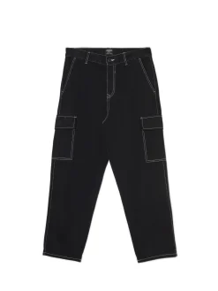 Czarne jeansy baggy z kieszeniami cargo