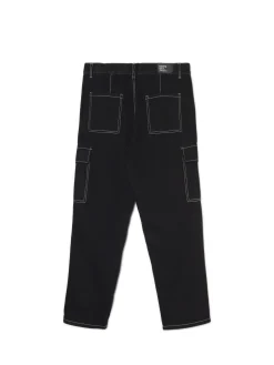Czarne jeansy baggy z kieszeniami cargo