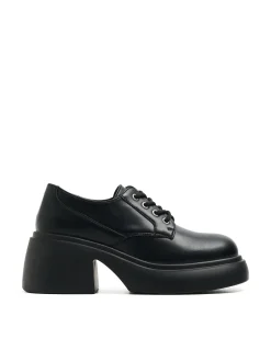 Czarne loafersy z imitacji skóry