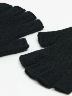 Czarne rękawiczki mitenki