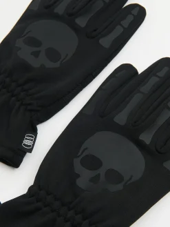 Czarne rękawiczki z czaszką