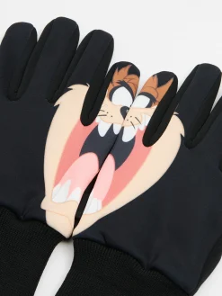 Czarne rękawiczki z Diabłem Tasmańskim