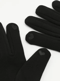 Czarne rękawiczki z haftem
