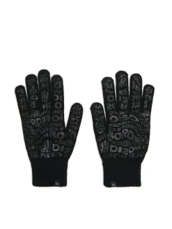 Czarne rękawiczki z napisami