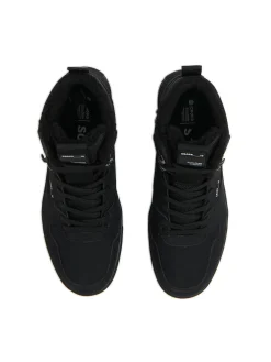 Czarne sneakersy ze sztucznym barankiem