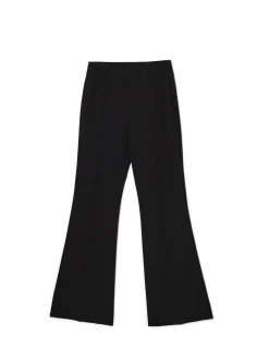 Czarne spodnie flare w kant