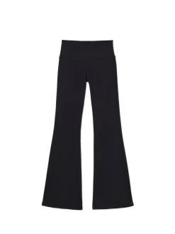 Czarne spodnie flare z wysokim stanem