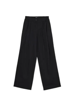 Czarne spodnie wide leg