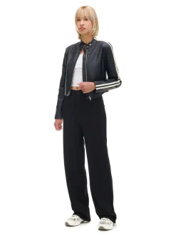 Czarne spodnie z wysokim stanem