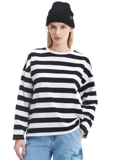 Czarno-biała bluzka w paski UNISEX