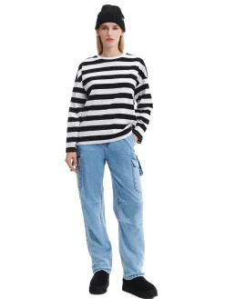 Czarno-biała bluzka w paski UNISEX