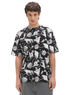 Czarno-biała koszulka z motywem duchów