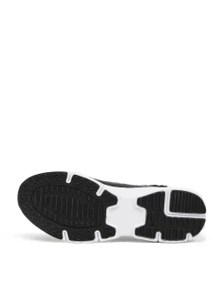 Czarno-białe sneakersy z odblaskowymi detalami