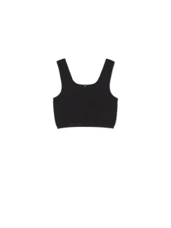 Czarny crop top na ramiączkach