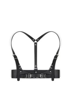 Czarny gorset z imitacji skóry