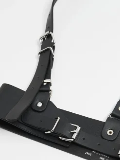 Czarny gorset z imitacji skóry