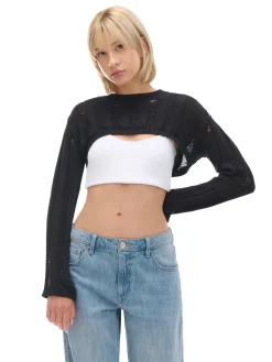 Czarny krótki sweter