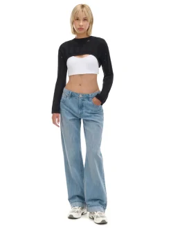 Czarny krótki sweter