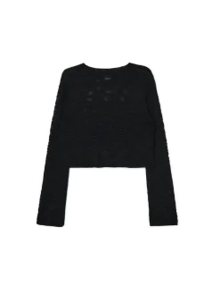 Czarny krótki sweter