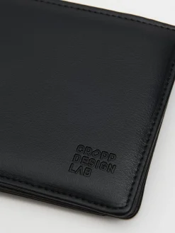 Czarny portfel z imitacji skóry