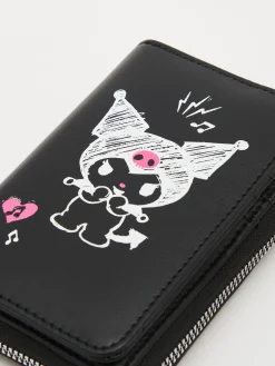 Czarny portfel z nadrukiem Kuromi