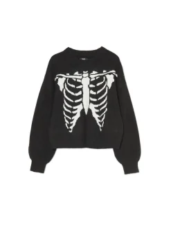 Czarny sweter z kontrastowym nadrukiem