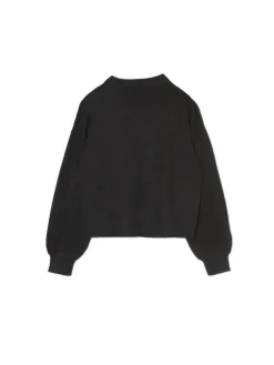 Czarny sweter z kontrastowym nadrukiem