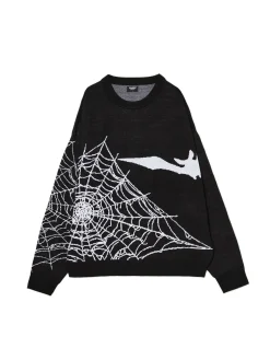 Czarny sweter z pająkiem