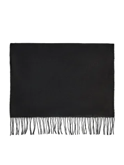 Czarny szalik z frędzlami