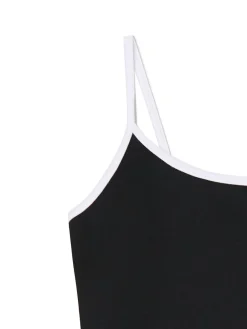 Czarny top z białymi ramiączkami