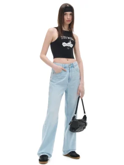 Czarny top z nadrukiem