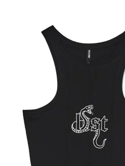 Czarny top z napisem