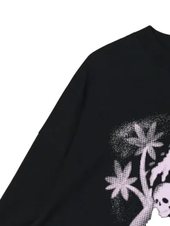 Czarny T-shirt boxy z nadrukiem