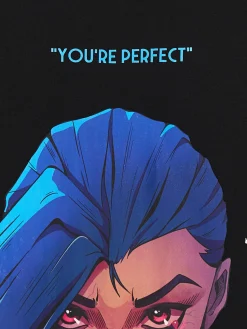 Czarny T-shirt z Jinx z Arcane