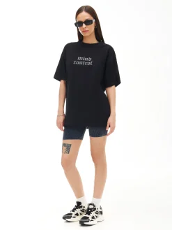 Czarny T-shirt z nadrukiem UNISEX