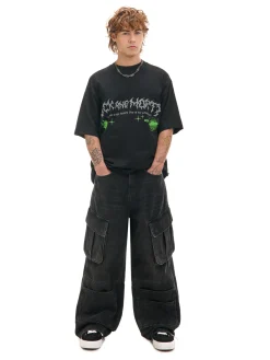 Czarny T-shirt z printem Rick i Morty