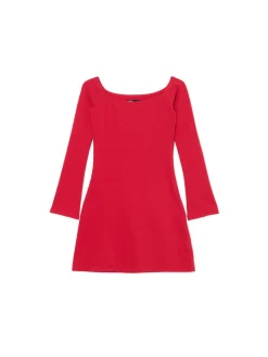 Czerwona sukienka mini z rękawami flare