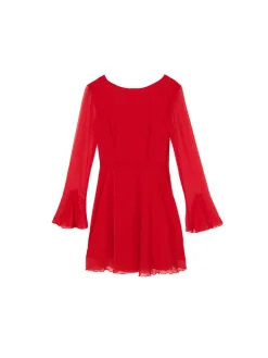 Czerwona sukienka mini z falbanami