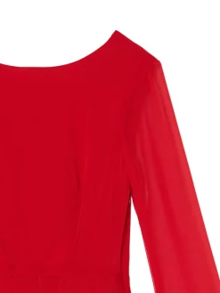 Czerwona sukienka mini z falbanami