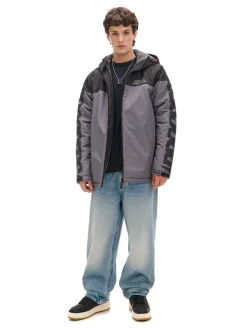 Dwukolorowa kurtka z kapturem