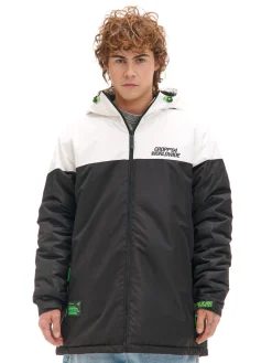 Dwukolorowa kurtka z kapturem