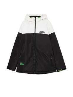 Dwukolorowa kurtka z kapturem